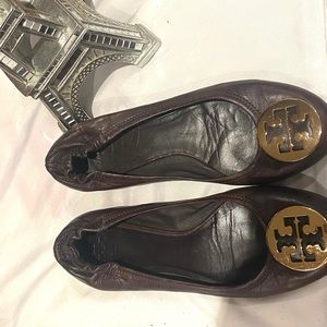 Brown Tory Burch ballet flats